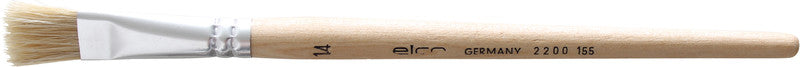 Elco Pinsel – braun, Chinaborsten, Länge 180 mm, Grösse 14, Aluminiumzwinge, flach, gebleicht