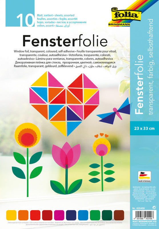Folia Fensterfolien glatt – sortiert – 23,0 × 33,0 cm