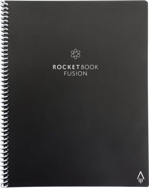 Rocketbook Fusion Smart Spiralbuch, Hardcover, 42 Seiten, 90 g/m² – Schwarz, für Rocketbook App
