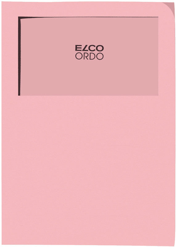 Elco Sichtmappe A4 – Pink, Papier, Sichtfenster, 100er-Pack