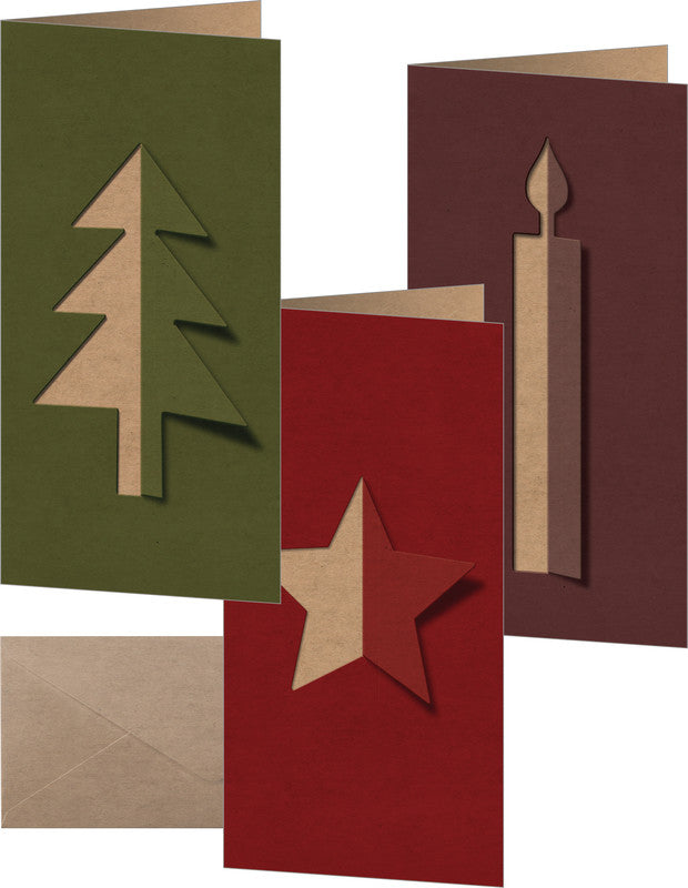 Sigel Weihnachtsgrusskarte (Ausgeschnitten) – 220 × 110 mm – mit Umschlägen, für Inkjet/Laser/Kopierer, 10er Pack