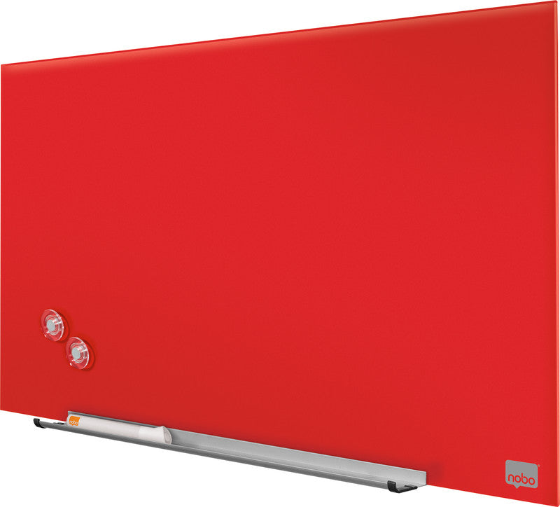 Nobo Whiteboard – 126 × 71 cm, Glas, magnetisch, Wandmontage, inkl. Stift, Magnete, Montagesatz