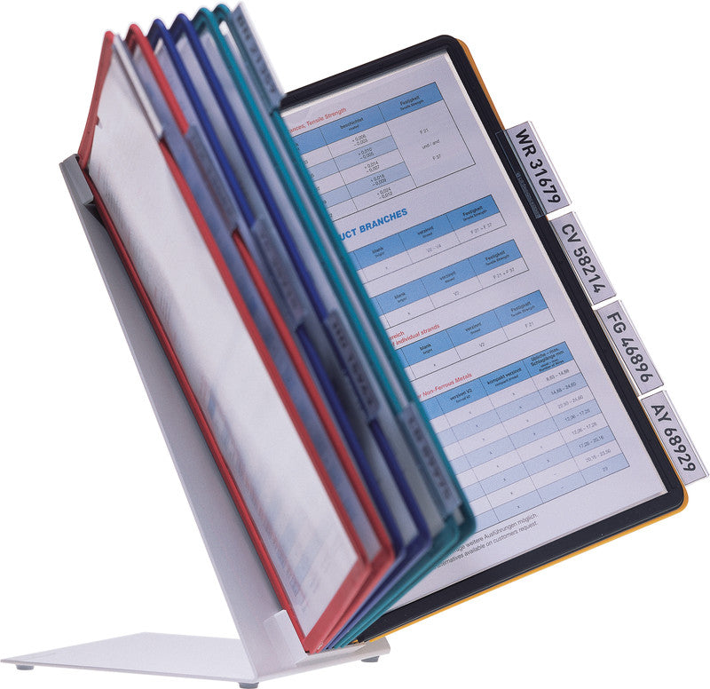 Durable Sichttafelsystem Vario Table 10 – für A4, 10 Fächer, Grau, Metall/Kunststoff, 270×165×395 mm