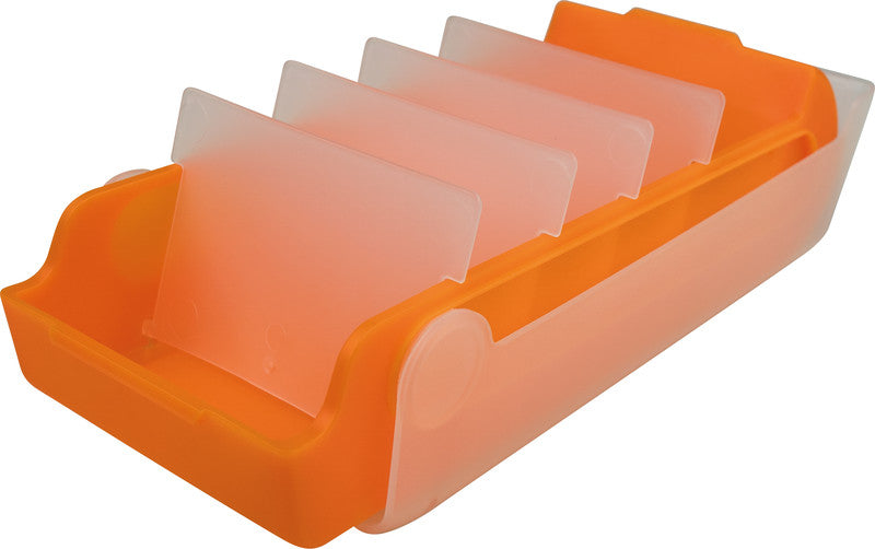 Helit Karteikarte A8 quer, liniert, orange transparent, Kunststoff – 100 Stück