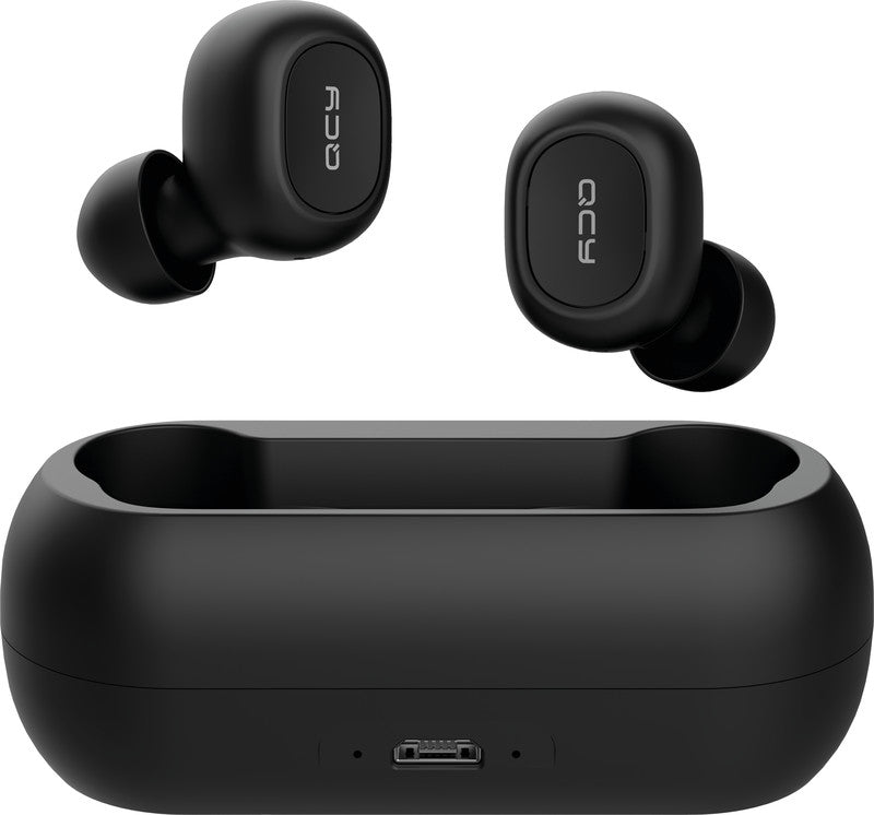 QCY T1C – True Wireless In-Ear Kopfhörer – Bluetooth 5.0, mit Mikrofon – Schwarz, bis 4 h