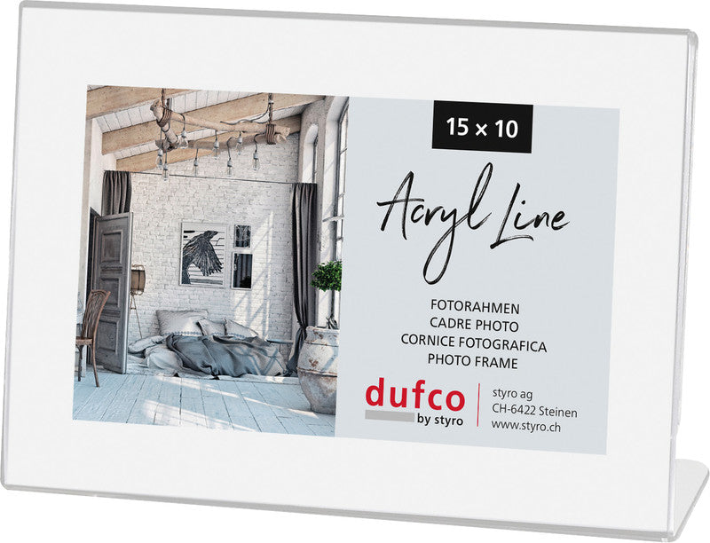 Dufco Bilderrahmen Querformat, Acryl, Transparent, 15 × 10 cm, zum Aufstellen