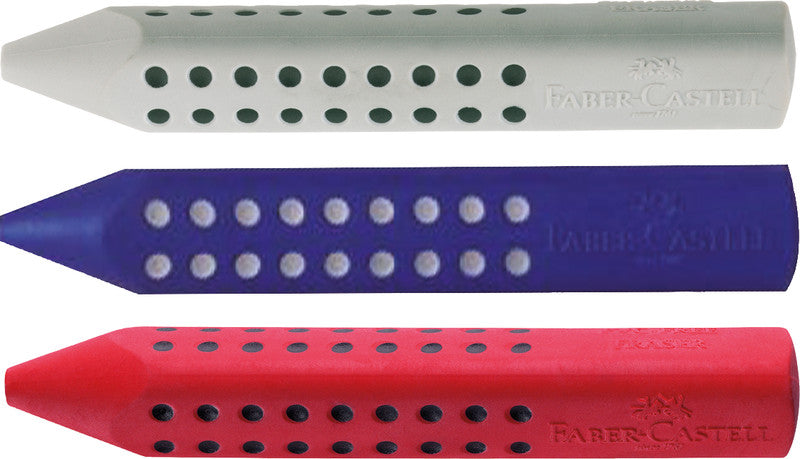 Faber-Castell Radierer Grip 2001 – für Blei- und Farbstifte – 90 × 14 × 14 mm – Kunststoff – farbig sortiert