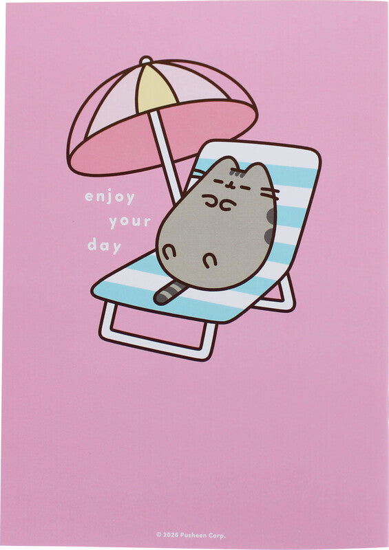 Pusheen Schreibset – 7-teilig – mit Kugelschreiber, Bleistift, Textmarker – im Etui – mehrfarbig