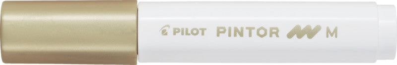 Pilot Pigmentmarker Pintor – Rundspitze 1,5-2,2 mm – Metallic Gold – Für dunkle Oberflächen geeignet
