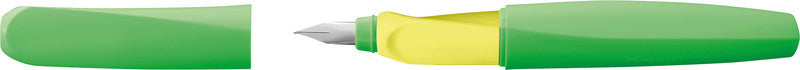 Pelikan Twist – Federspitze M – für Rechts- & Linkshänder – Neongrün, Blau – Patronen