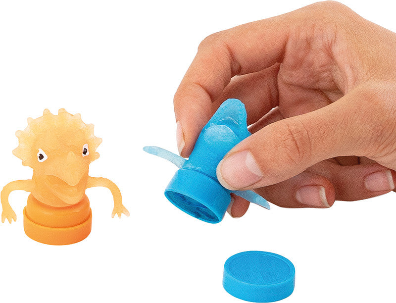 Trendhaus Motivstempel-Set – Hey Dino, selbstfärbend, 5 Motive, Ø 26 mm, Kissentränkung sortiert