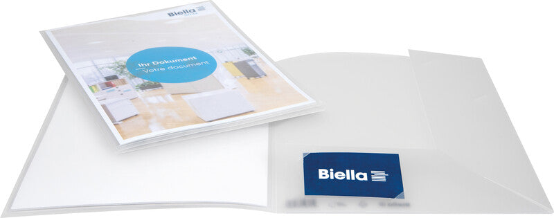 Biella Konferenzmappe – A4, Visitenkartenfach, Kunststoff, Transparent