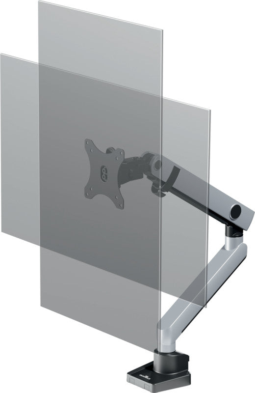 Durable Select Plus – Monitorarm, bis 32", VESA 75 × 75/100 × 100 mm, höhenverstellbar 20–130 mm, silber