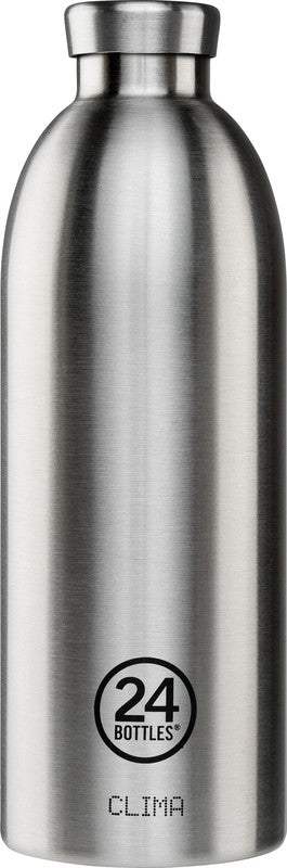 24Bottles Trinkflasche Clima – 8,5 dl – Edelstahl, isoliert, Schraubverschluss – Stahl
