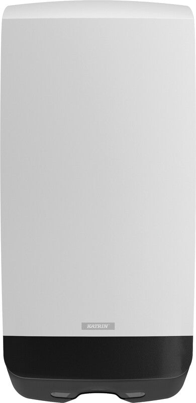 Katrin Falthandtuchspender Inclusive XL Kunststoff Weiss – für Falthandtücher bis 244 mm – 338 × 730 × 146 mm