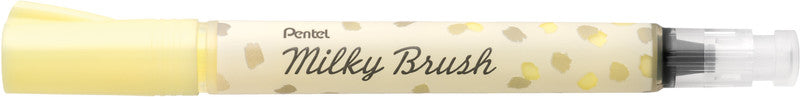 Pentel Milky Pinselstift Pastell – Pinselspitze, pigmentiert, wasserbasiert, gelb