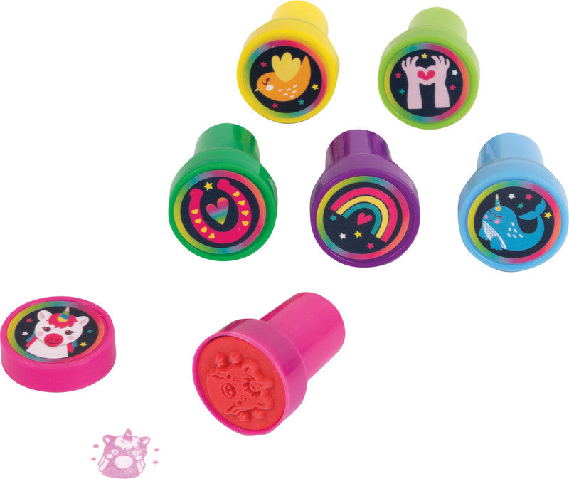 Trendhaus Dreamland Motivstempel – selbstfärbend, 6 Motive, 25 mm, sortiert