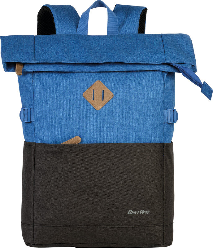 Bestway Notebook-Rucksack Campus Style – 19 l, Roll-Top, wasserabweisend – Marineblau/Schwarz