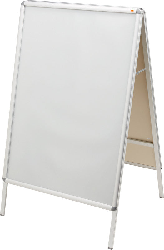 Nobo Plakatständer Premium Plus – für A0 hoch, silber, Metall/Kunststoff, 900×790×1440 mm