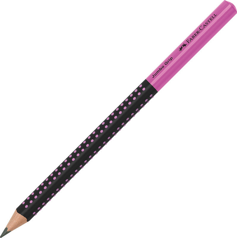 Faber-Castell Grip Two Tone Bleistift, Dreikant, Jumbo B Mine Ø 3,25 mm Schwarz/Pink