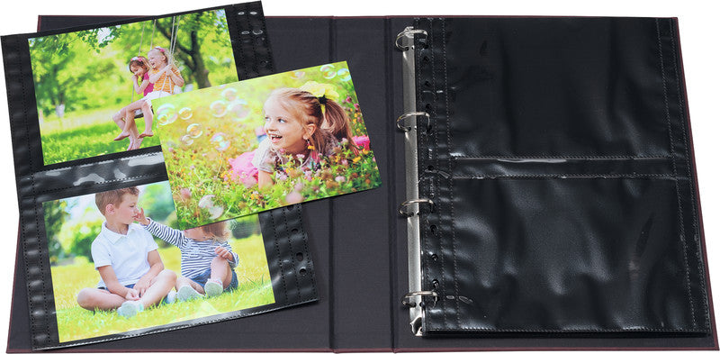 HERMA Fotophan Sichtmappe 13×18 cm quer – 40 Hüllen, Schwarz, Kunststoff, Glänzend, 10er-Pack
