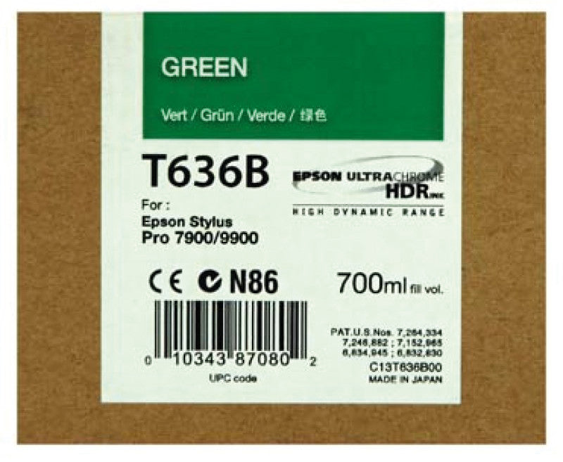 Epson Tintenpatrone T636B, Grün, 700 ml – für Inkjetdrucker/Multifunktionsgeräte