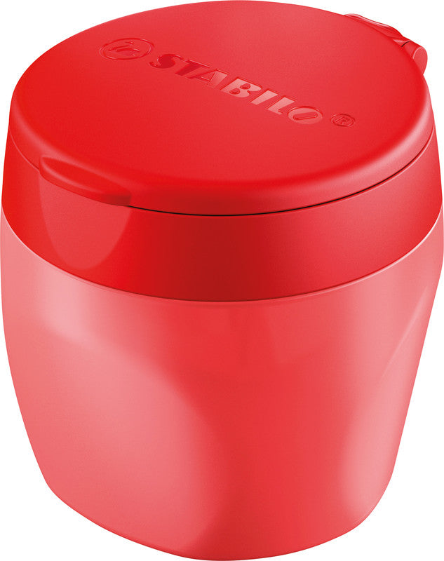 STABILO Spitzer – manuell, 1-Loch, mit Behälter, für Farbstifte Ø 15 mm, Kunststoff, rot, woody 3 in 1