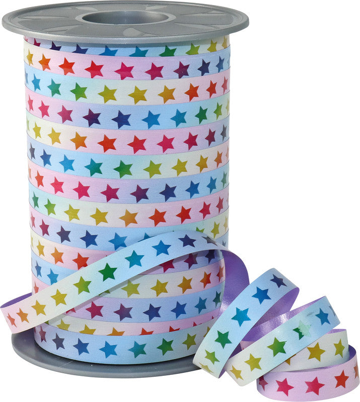 Präsent Geschenkband – Rainbow Star – Kunststoff – 10 mm × 200 m