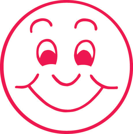 X-stamper Lehrerstempel-Set – Motiv: Smile happy, selbstfärbend, Kunststoff, Ø 22 mm