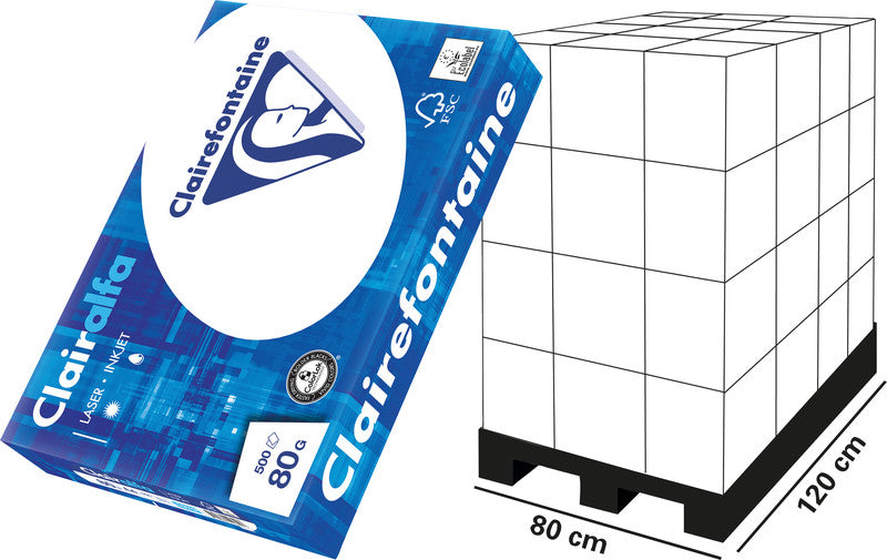Clairefontaine Kopierpapier – A4, 80 g/m², hochweiss – für Inkjet/Laser/Kopierer – FSC, EU Ecolabel – 500 Blätter