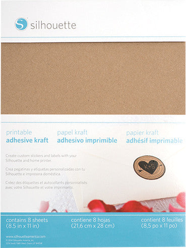 Silhouette Stickerpapier – für Silhouette Schneideplotter – 215 × 279 mm – beige – 8 Blatt