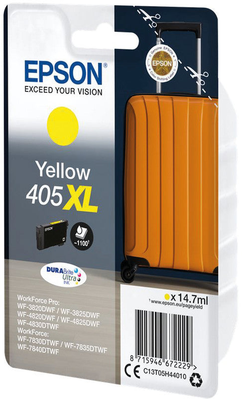 Epson Tintenpatrone 405XL, Gelb, 14,7 ml – für Epson-Drucker