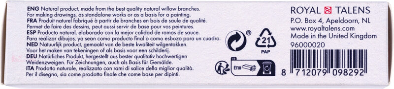Talens Zeichenkohle – Schwarz, Ø 3–4 mm, 30er-Pack, geruchsarm