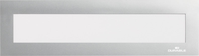 Durable DURAFRAME Magnetischer Top-Magnetrahmen – 210 × 40 mm – Silber – 5er-Pack