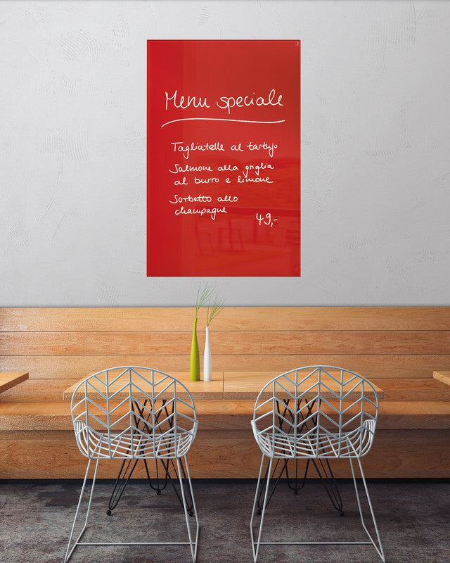 Sigel Whiteboard – 100 × 65 cm, Glas, magnetisch, Wandmontage, inkl. Magnete, Montagesatz