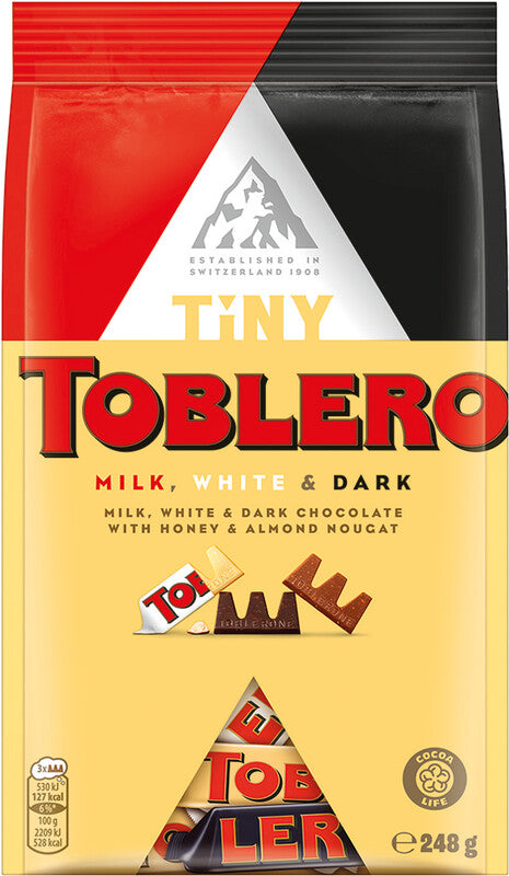 Toblerone Kleiner Schokoladensnack – Honig- und Mandel-Nougat, sortiert, 264 g