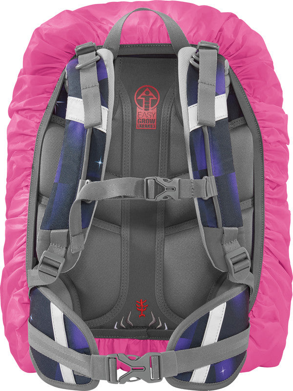 Step by Step Regenhülle – mit reflektierendem Druck, wasserabweisend – Nylon, Pink