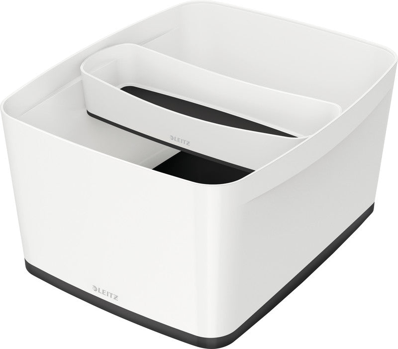 Leitz Aufbewahrungsbox MyBox – Kunststoff, weiss/schwarz, 31,8 × 19,8 × 38,5 cm