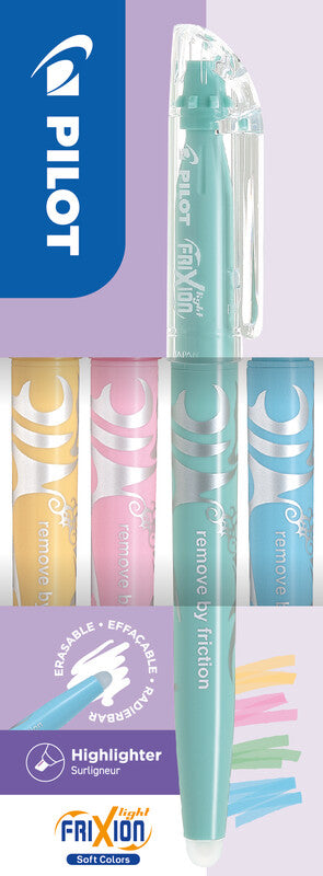 Pilot FriXion Light Textmarker Set 4 Farben Pastell – Keilspitze, 3,3 mm, radierbar