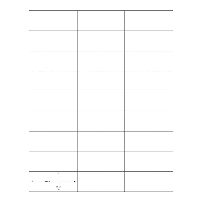 Q-CONNECT Bogenetiketten, 70 mm × 30 mm, weiss, Papier, permanent, 2700 Etiketten (100 Blatt)