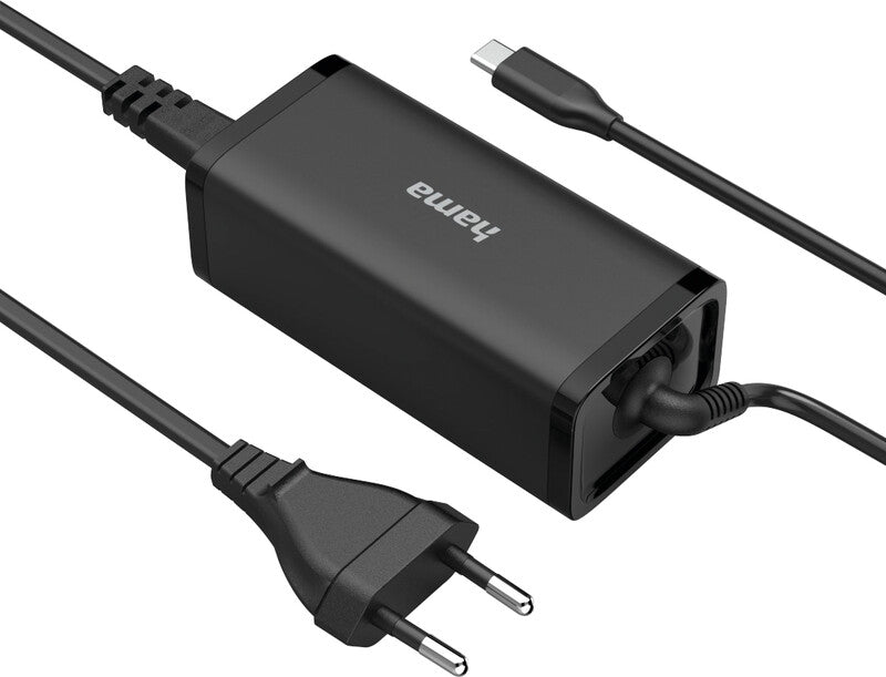 Hama 00200024 USB-Ladegerät 100 W – USB-C×1 – PD 3.0, GaN – für Nintendo, Google, Huawei u. a. – Schwarz