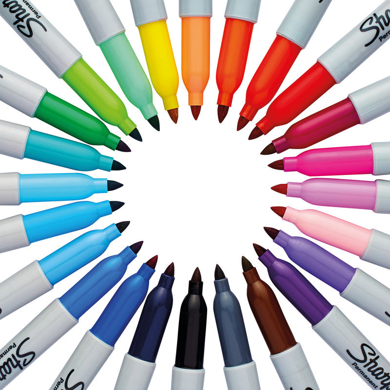 Sharpie Electro Pop Permanentmarker – Rundspitze 1 mm – Mehrfarbig – 24er-Pack
