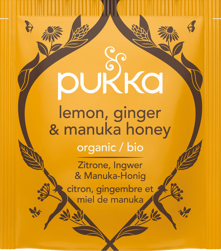 Pukka Zitrone, Ingwer & Manuka Honig – Teebeutel, Bio-Kräutertee – 20 Beutel