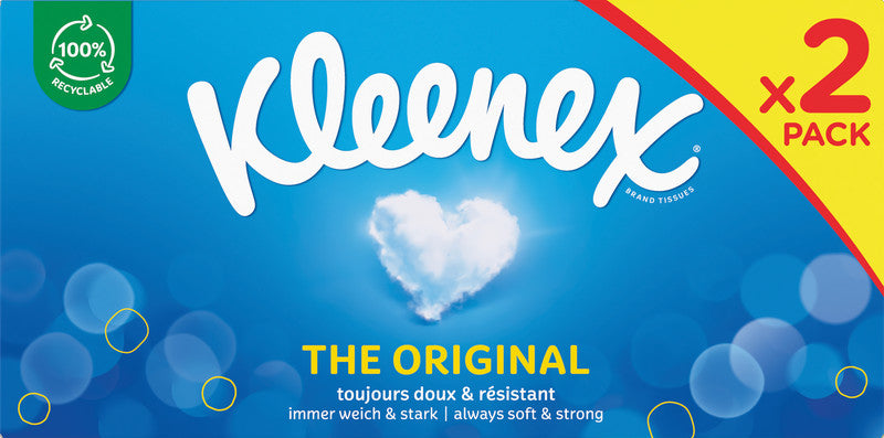 Kleenex Kosmetiktücher The Original – 3-lagig, weiss – 2 Boxen