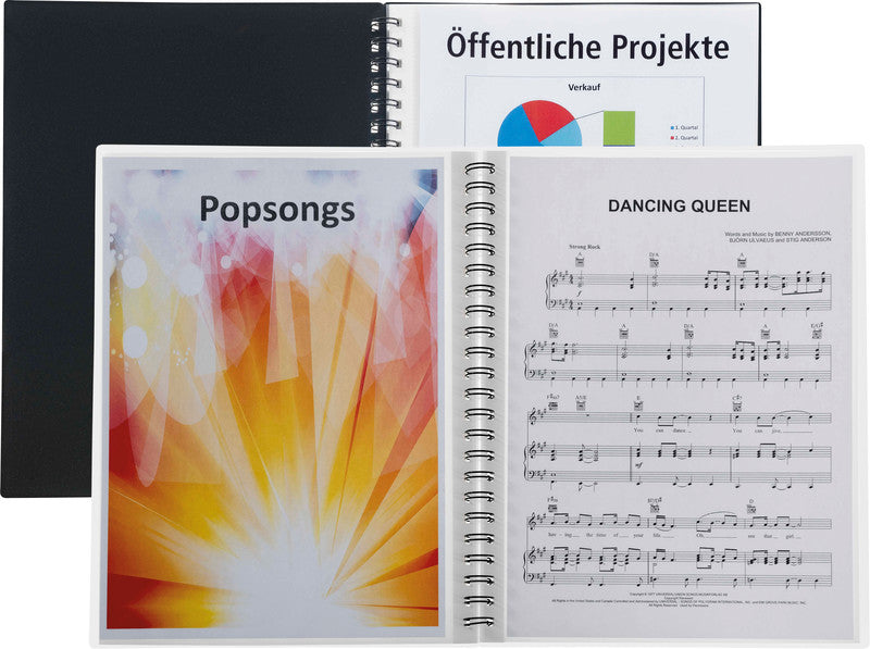 Kolma Sichtbuch – 20 Sichttaschen, A4, Spiralbindung, genarbt, antireflex, transparent, Kunststoff