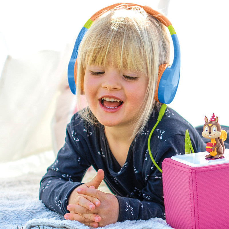 Hama Kids Guard – On-Ear Headset – 3,5 mm Klinke, abnehmbares Kabel, Lautstärkebegrenzung 85 dB – Blau/Orange