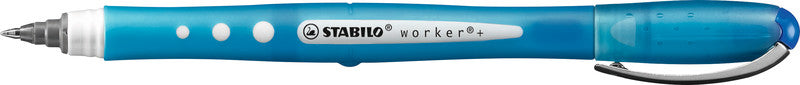STABILO worker+ colorful – Tintenroller-Set, mit Kappe, 0,5 mm, farbig sortiert, 4er Etui, für Linkshänder