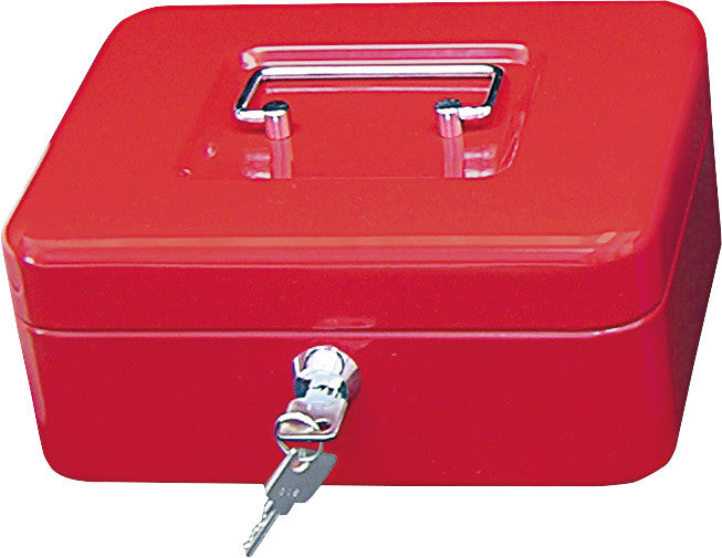 Wedo Geldkassette – mit Schlüssel – 20 × 16 × 9 cm – Rot – Stahl