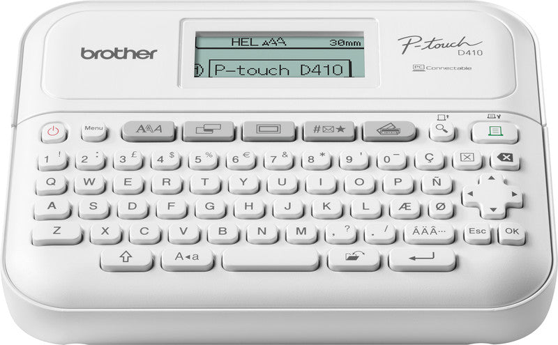 Brother P-touch PT-D410 – Beschriftungsgerät, für TZe-Bänder 3,5–18 mm, 20 mm/s, 180 dpi