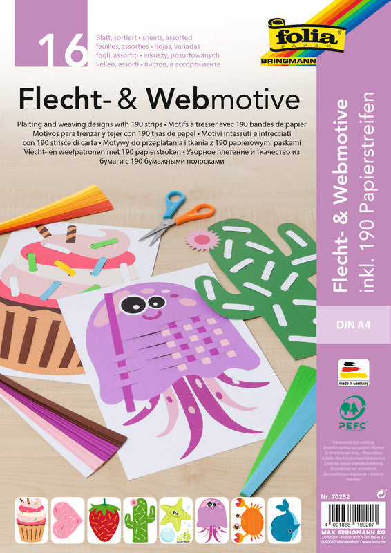 Folia Bastelset Flecht- und Webmotive – 206-teilig – A4